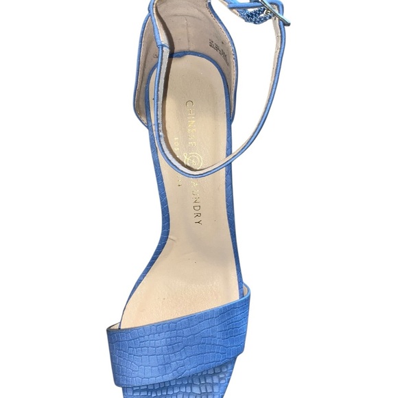 Chinese Laundry Chic light Blue Block Heel Sandal Ankle Straps special occasion - Picture 5 of 9